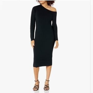The Drop Women's Giselle Asymmetric Neckline Midi Sweater Dress